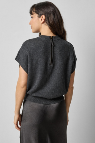 Banded Bottom Wedge Sweater, Caviar