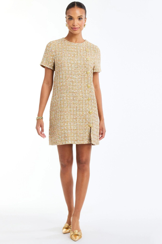 Isolde Mini Dress, Gold Multi
