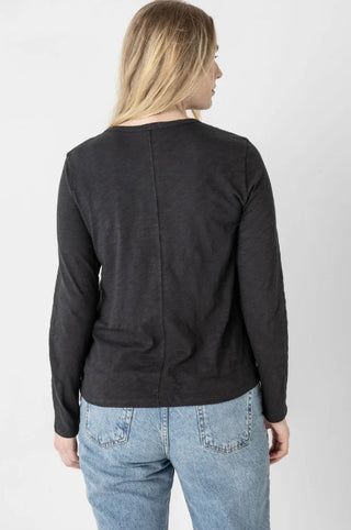 Long Sleeve Crewneck Tee, Black