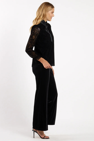 Teri Lace Blouse, Black Scallop