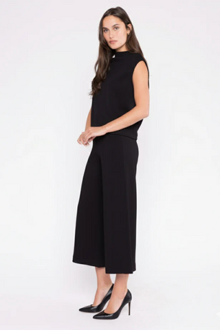 Scuba Crop Wide Leg Pant, Black