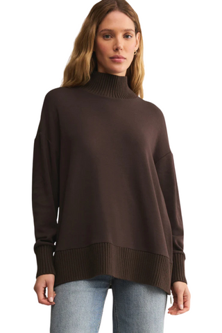 Sable Rib Sweatshirt, Chocolate Cherry