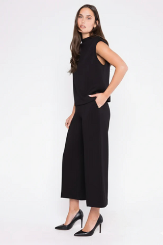 Scuba Crop Wide Leg Pant, Black