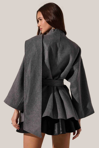 Elaxi Short Coat, Charcoal