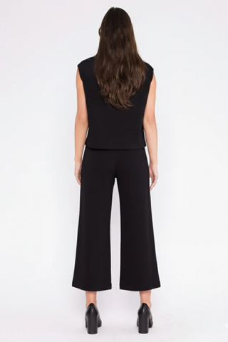 Scuba Crop Wide Leg Pant, Black