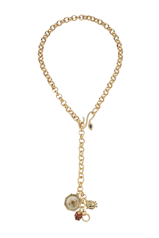 Kyra Charm Necklace, Gold Multi