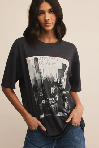 Big Apple City Tee, Black Sand