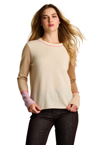 Block Talk Sweater, Ivory Combo