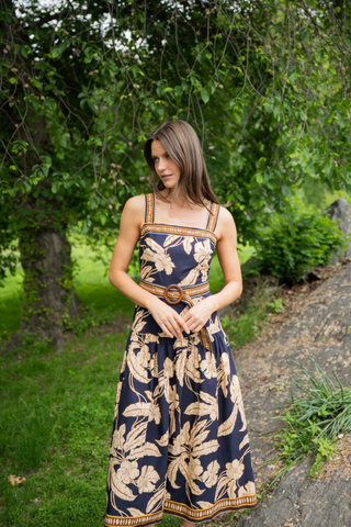 Kora Dress, Navy/Khaki