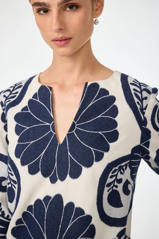 Amy Dress, Sumi Blue/Whitewash