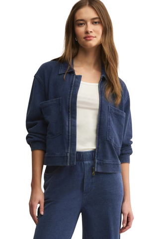Heritage Knit Denim Jacket, Indigo