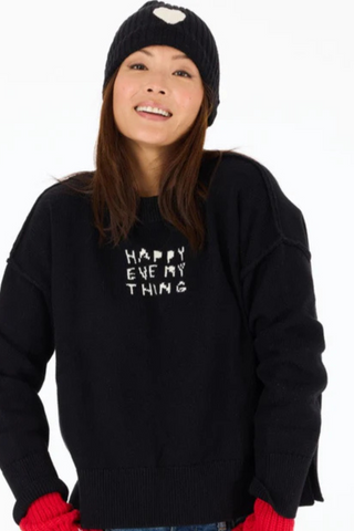 Boyfriend Happy Everything Sweater, Black