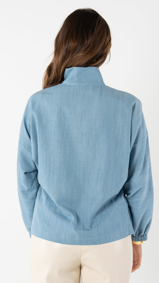 Long-Sleeve Poppy Top, Denim