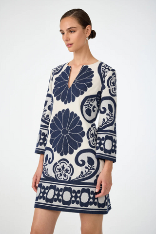Amy Dress, Sumi Blue/Whitewash