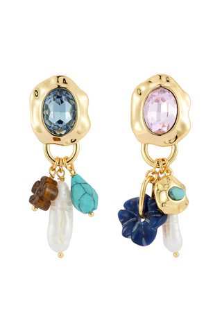 Leia Charm Drop Earrings, Multi