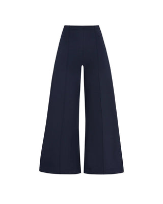 Ponte Wide Leg Crop Pant, Navy