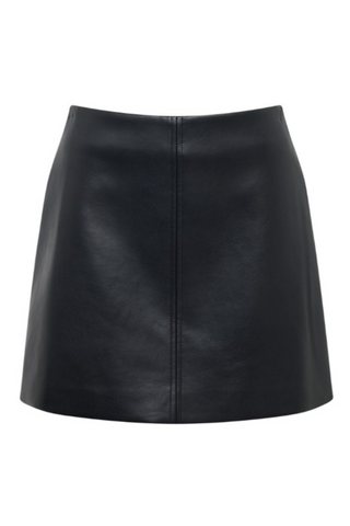 Beaumont Leather Skirt, Black