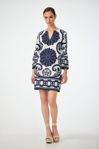 Amy Dress, Sumi Blue/Whitewash
