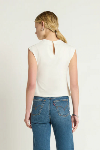 Lulu Mock Neck Top, Porcelain