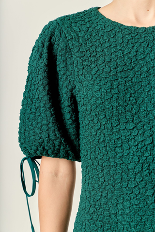 Smocked Midi Dress, Green