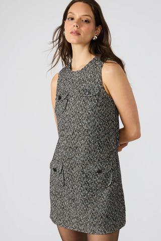 Louie Dress, Black/White