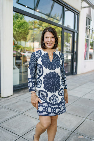 Amy Dress, Sumi Blue/Whitewash