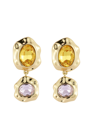 Leia Drop Earrings, Pink Yellow