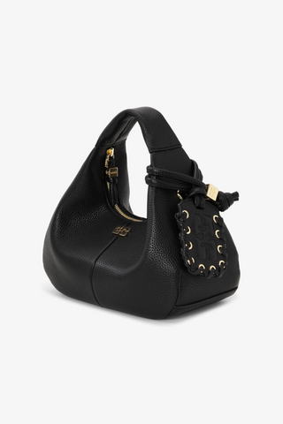 Hobo Mini Grained Bag, Black