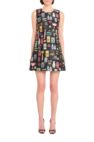 Benedict Dress, Black Treasure Print