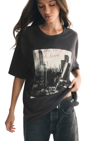 Big Apple City Tee, Black Sand