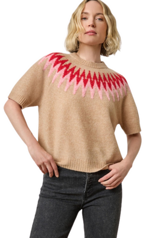 Easy Fairisle Sweater, Camel Fairisle