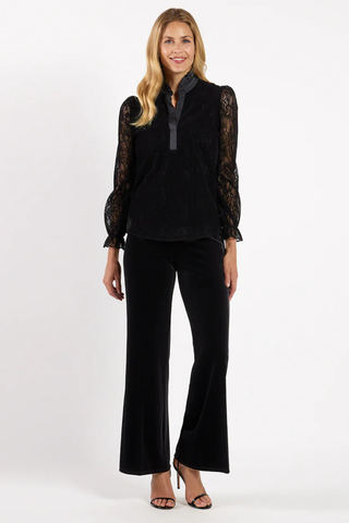 Teri Lace Blouse, Black Scallop
