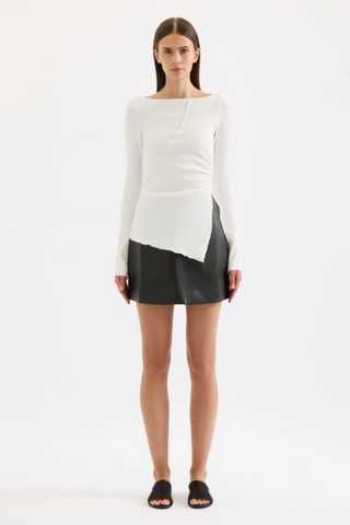 Beaumont Leather Skirt, Black