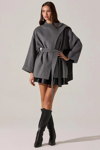 Elaxi Short Coat, Charcoal