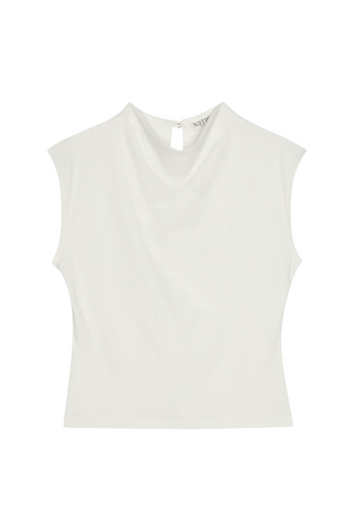 Lulu Mock Neck Top, Porcelain