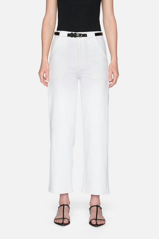 The Modern Pocket Wide Jean, White