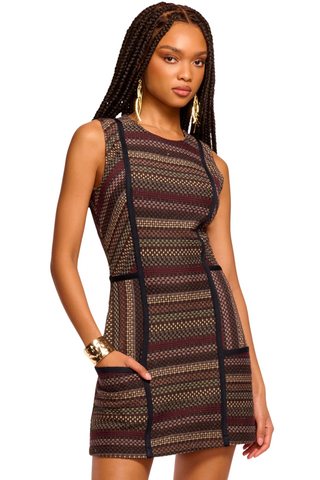 Jeanette Dress, Navy Tweed