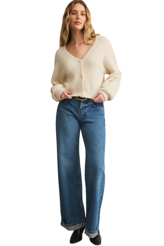 Sadira Fluffy Cardigan, Warm White