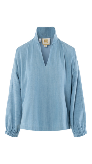 Long-Sleeve Poppy Top, Denim
