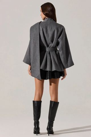Elaxi Short Coat, Charcoal