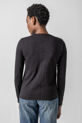Long Sleeve Crewneck Tee, Black