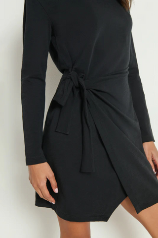 Taylor Wrap Dress, Jet Black