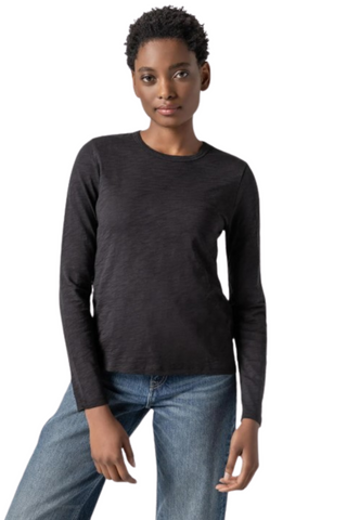 Long Sleeve Crewneck Tee, Black