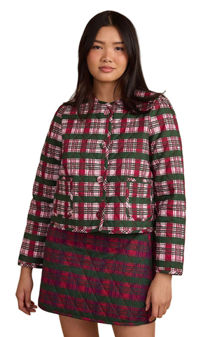 Hazel Jacket, Party Plaid Pale Rose