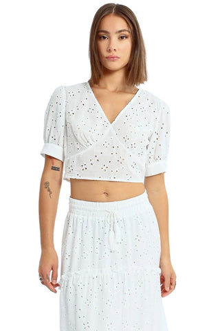 Eyelet Blouse, White
