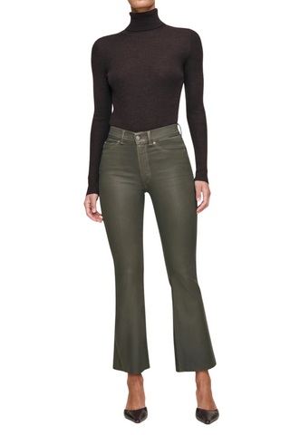 Bridget Crop Boot Jean, Moss Coated