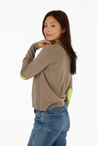 Patchwork Pullover Sweater, Mushroom