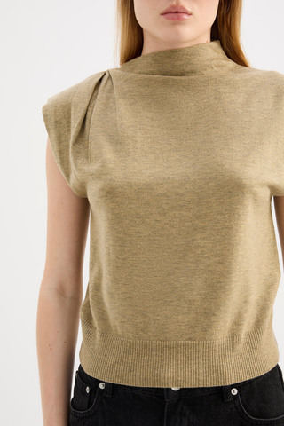 Elvio Merino Blend Top, Khaki