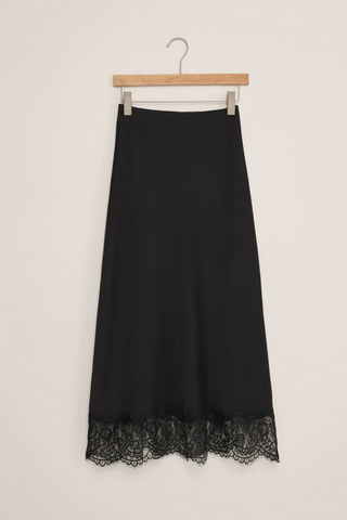 Cinder Lace Midi Skirt, Black