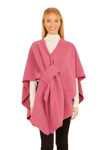 Knit Shawl Wrap, Hot Pink